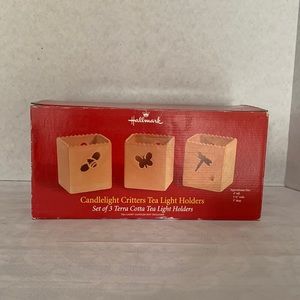 Hallmark Candlelight critters tea light holders, set of 3 terra cotta